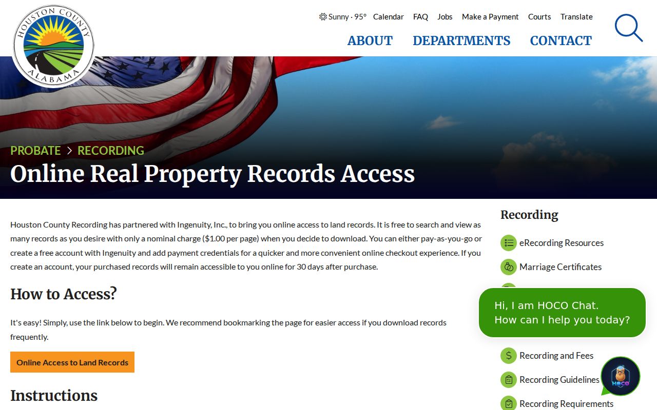 Houston County land records access for Dothan previous residents research